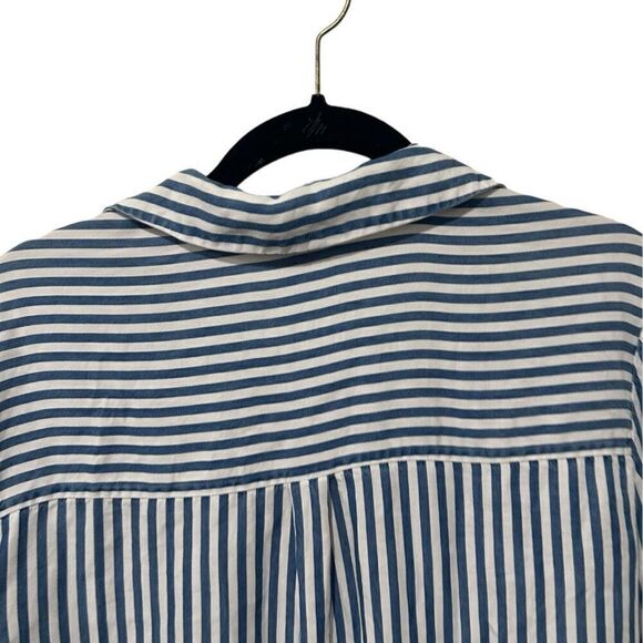 PAIGE Elora Striped Long Sleeve Collared Button Down Shirt Blue White Size XS - Picture 7 of 11